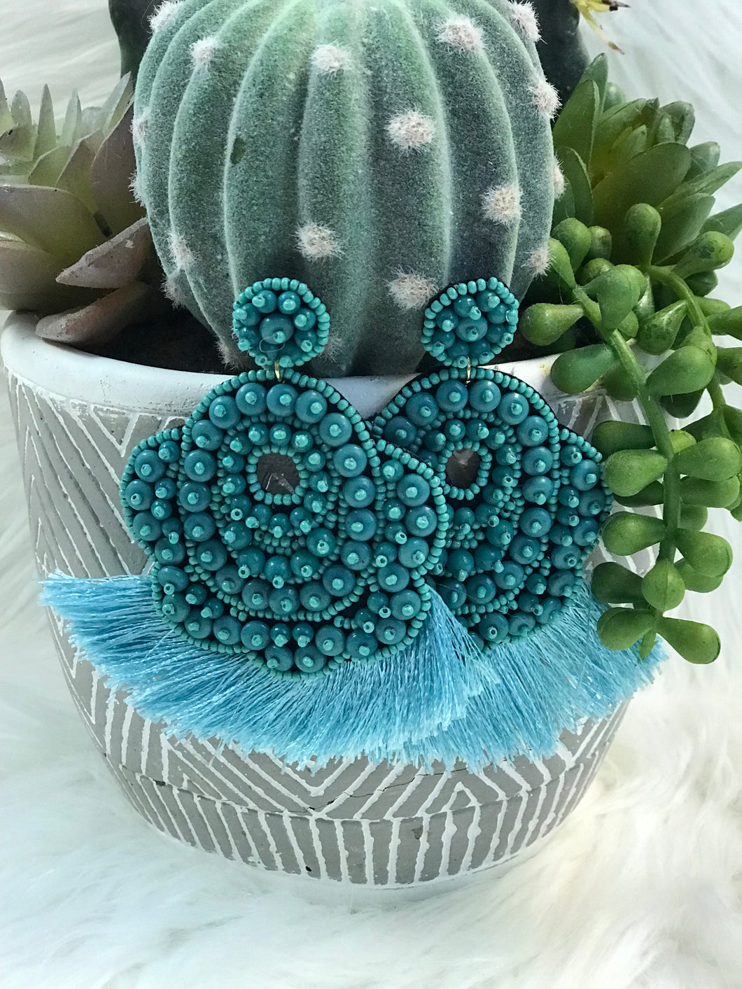 Turquoise Fringe Earrings