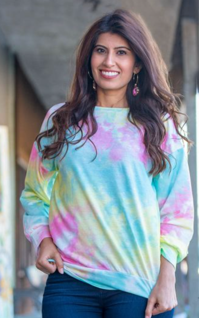 Tie Dye Neon Long Sleeve Shirt