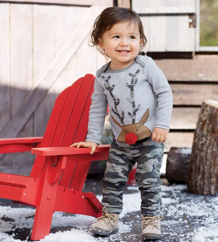 Mud Pie Camo Reindeer 2 piece set