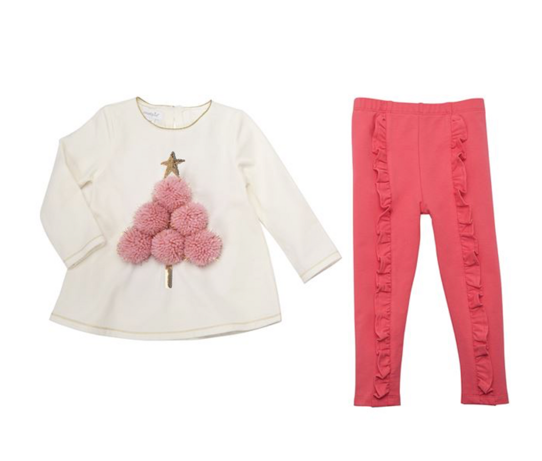 Mud Pie Pom-Pom Tree Tunic & Legging Set