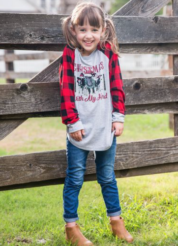 Girls Christmas With My Herd Top