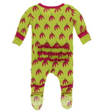 KICKEE PANTS RUFFLE FOOTIE WITH SNAPS- MEADOW CHILI PEPPERS