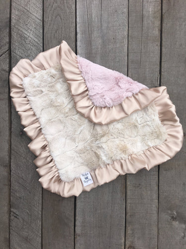 Blush Satin Ruffle Lovie