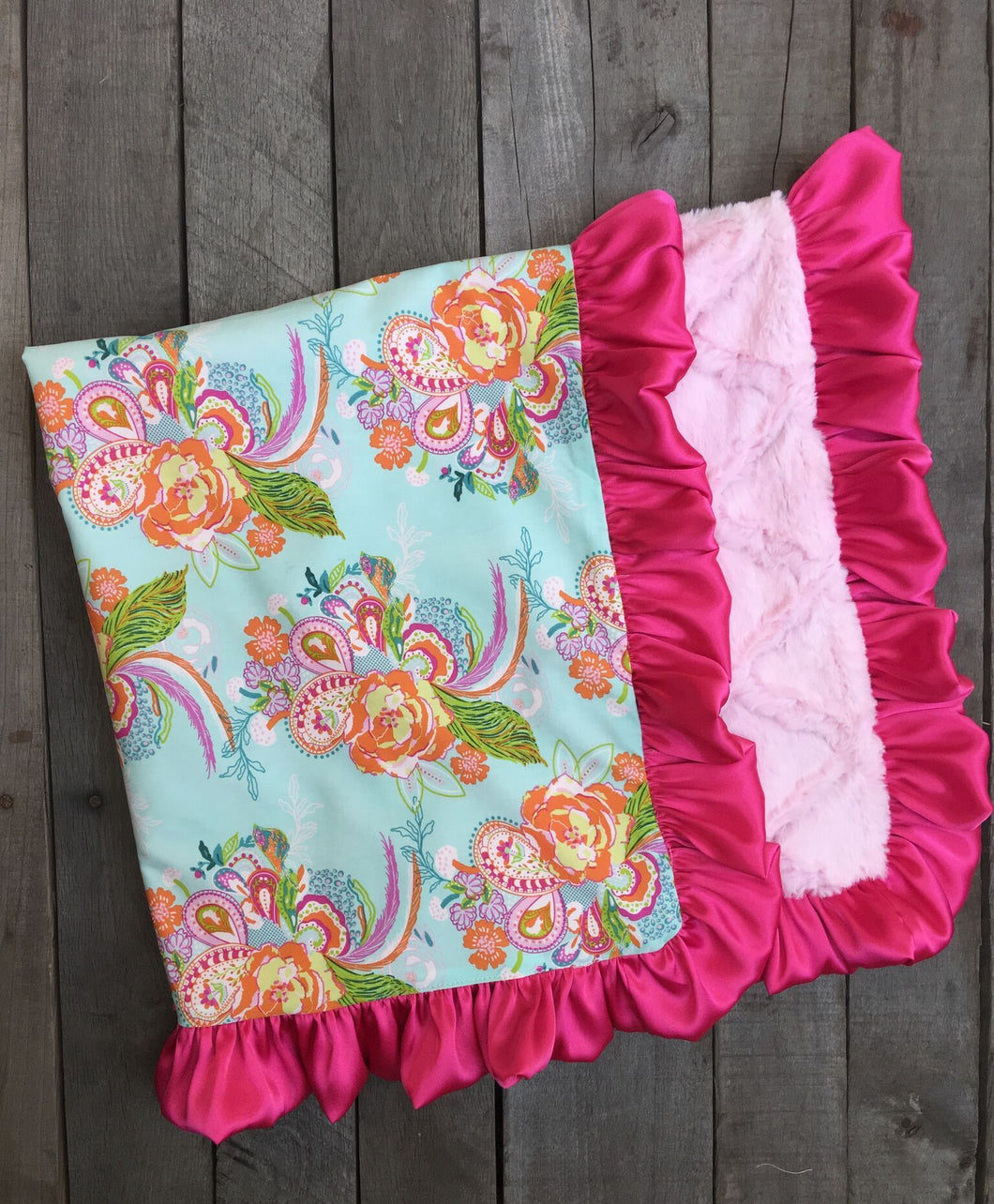 Kinsley Satin Ruffle Blanket